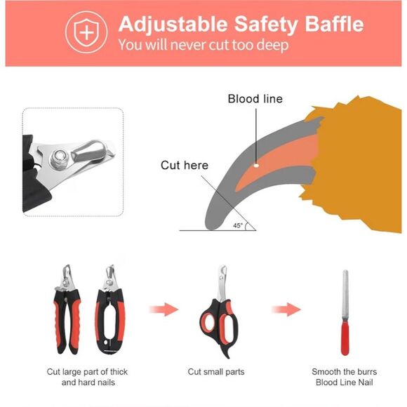 NWT Dog Nail Clippers and Trimmer Set with Safety Guard & Storage Case - Picture 5 of 6